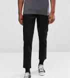 Asos Tall Tapered Cropped Chinos In Black - Black