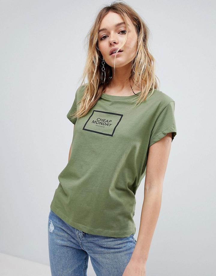 Cheap Monday Square Logo T-shirt - Green