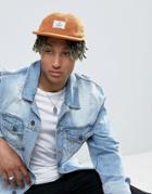 Asos 5 Panel Cap In Mustard Jersey Slub - Brown