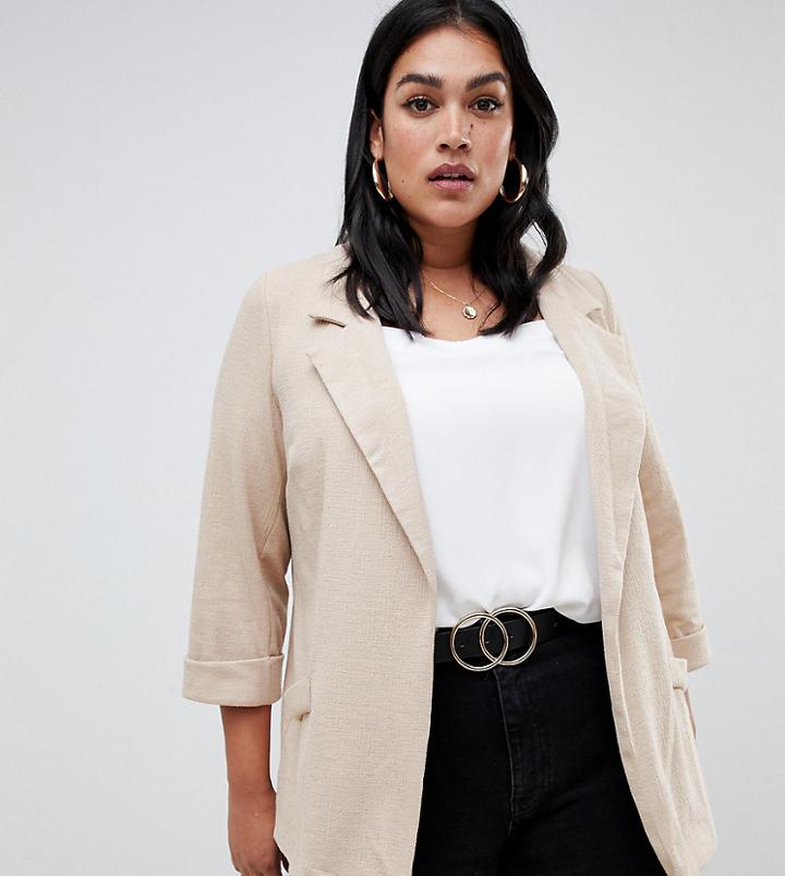 New Look Curve Blazer - Brown