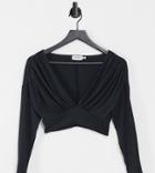 Flounce Maternity Batwing Gathered Top In Black