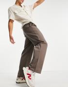 Asos Design Chinos In Wide Fit In Brown