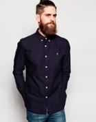 Farah Oxford Shirt In Slim Fit Blue - Blue