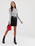 New Look Mom Denim Skirt In Black - Black
