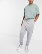 Asos Design Drop Crotch Sweatpants In Gray Heather-grey