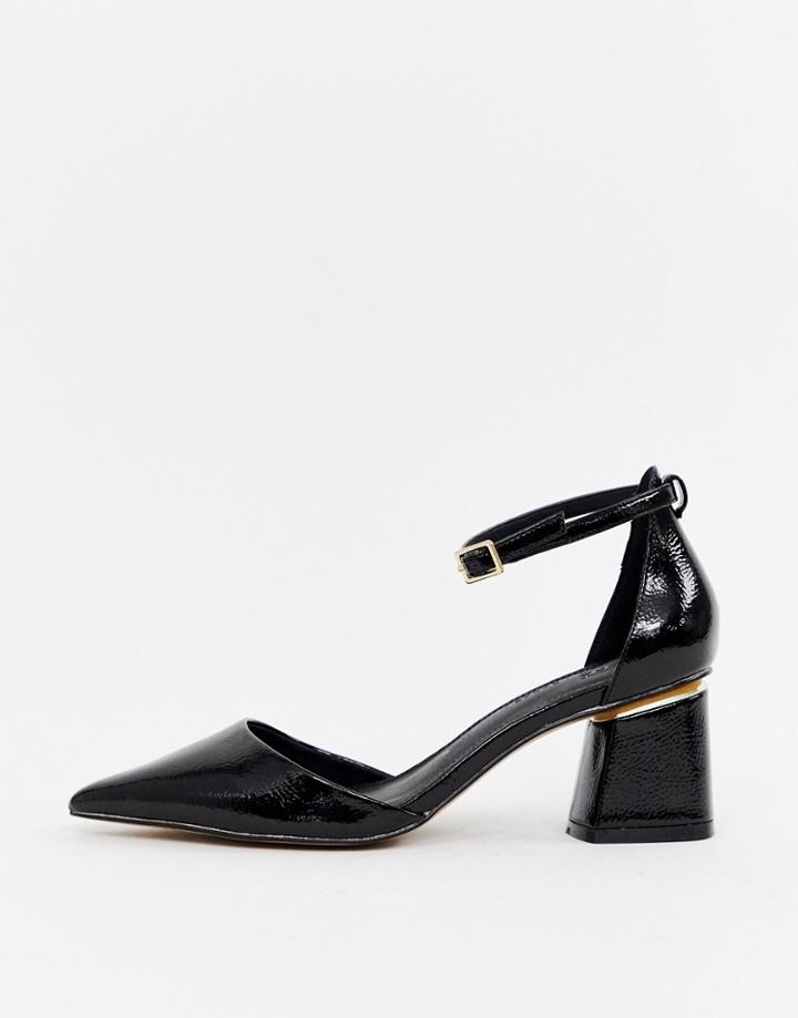 Asos Design Stardust Pointed Mid Heels - Black