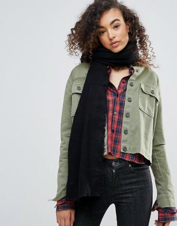 Nali Black Knitted Scarf - Black