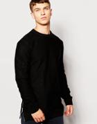 Another Influence Side Zip Sweater - Black