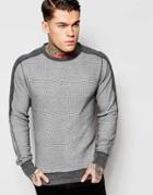 Diesel Crew Sweatshirt S-erastos Slim Fit Waffle In Gray - Dark Gray