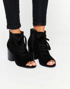 Asos Ressin Suede Lace Up Boots - Black