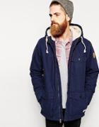 Quiksilver Parka With Sherpa Lined Hood - Navy