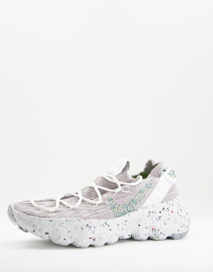 Nike Space Hippie 04 Move To Zero Sneakers In Gray And Neon Green-grey