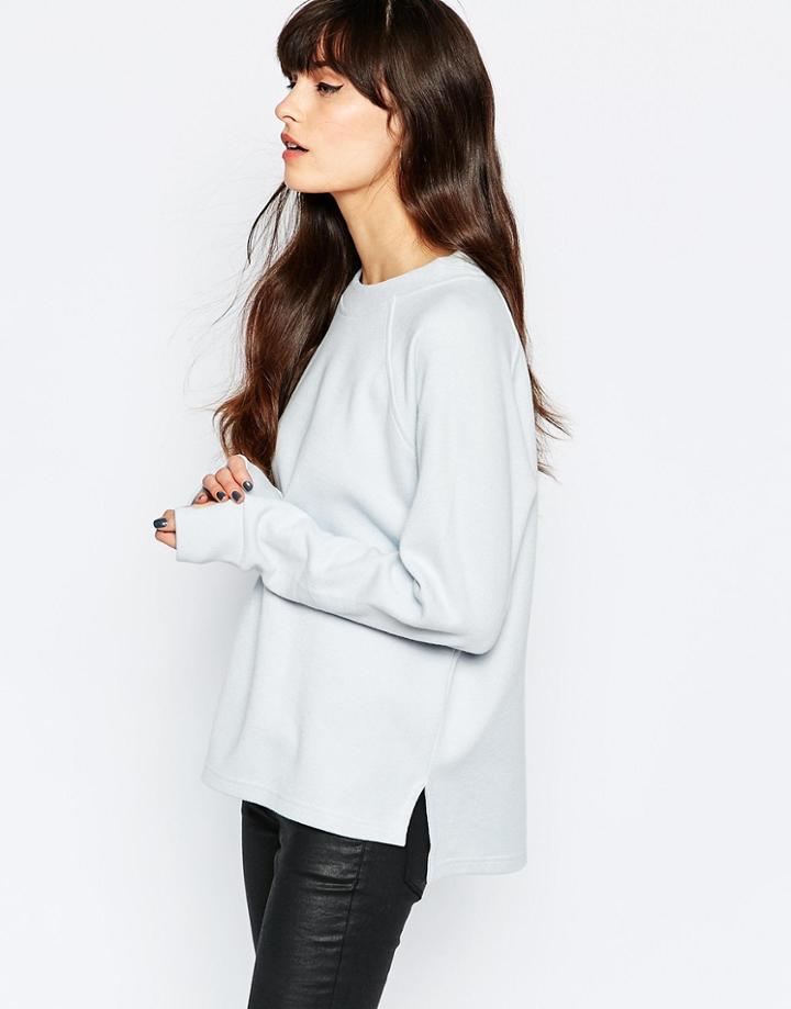 Selected Wanja Sweat Top With High Neck - Gray Dawn