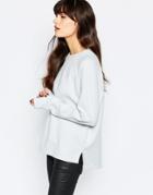 Selected Wanja Sweat Top With High Neck - Gray Dawn