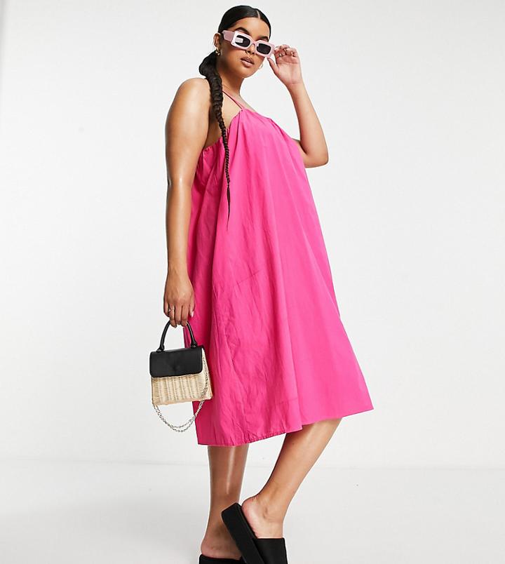 Lola May Plus Cami Swing Dress In Pink