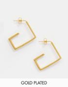 Ottoman Hands Gold Plated Square Hoop Earrings - Gold
