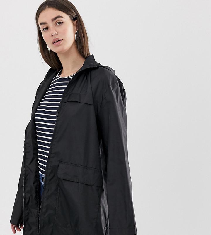 Asos Design Tall Pac A Mac Jacket-black