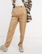 Asos Design Dad Suit Pants In Camel-neutral