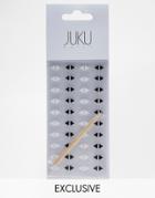 Juku Nails Asos Exclusive Mani Triangles - Black & White - Black And White