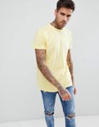 New Look T-shirt With Roll Sleeve In Light Yellow - Yellow
