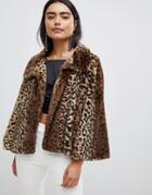 Jayley Luxurious Curly Leopard Fur Jacket - Brown