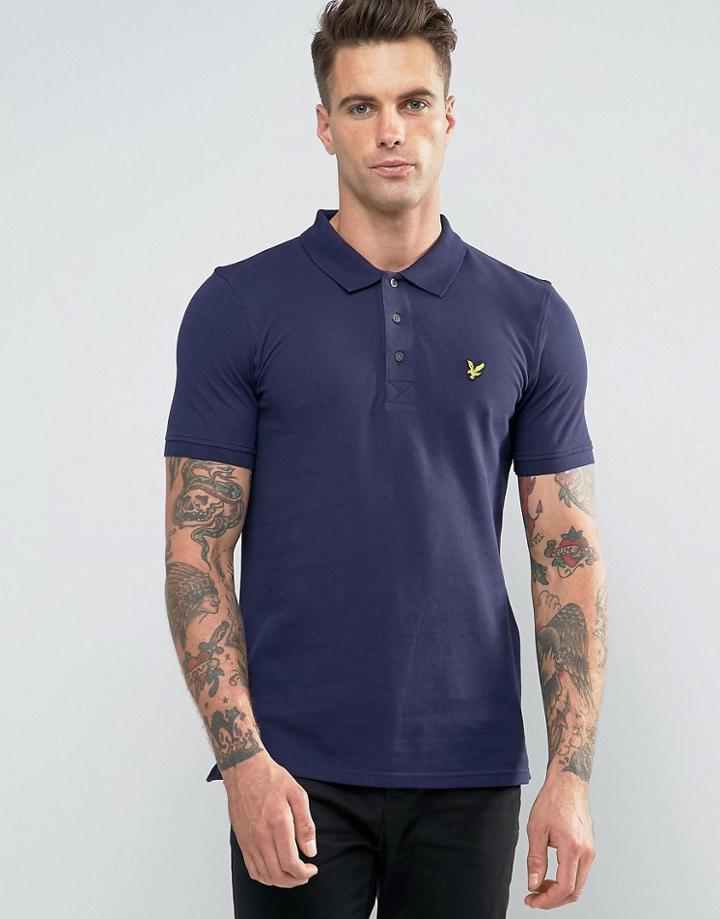 Lyle & Scott Pique Polo Eagle Logo Navy - Navy