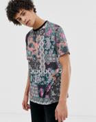 Asos Design Relaxed T-shirt With All Over Patchwork Print-multi
