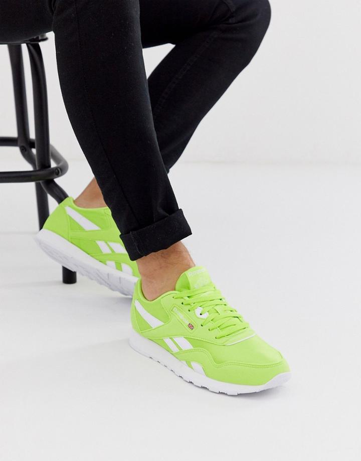Reebok Classic Nylon Sneakers In Green