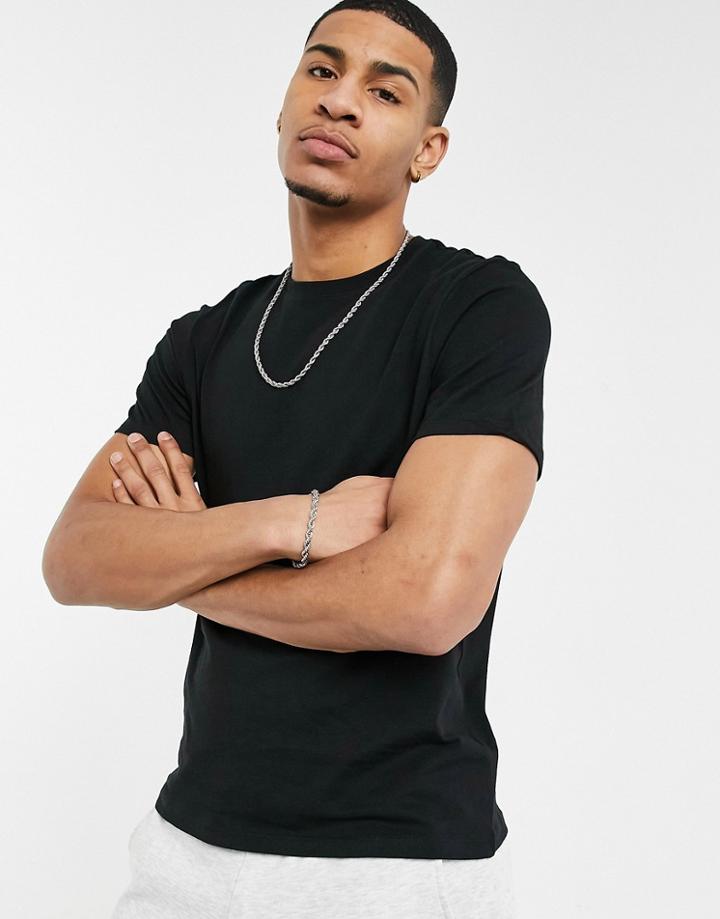 New Look Organic Cotton Crew Neck T-shirt In Black