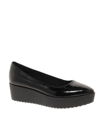 Vagabond Exclusive Flax Black Patent Flatform Shoes