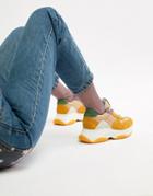 Steve Madden Zela Mustard Suede Mix Chunky Sneakers - Multi