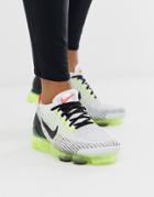 Nike Running Vapormax Flyknit 3.0 Retro Future Sneakers In White