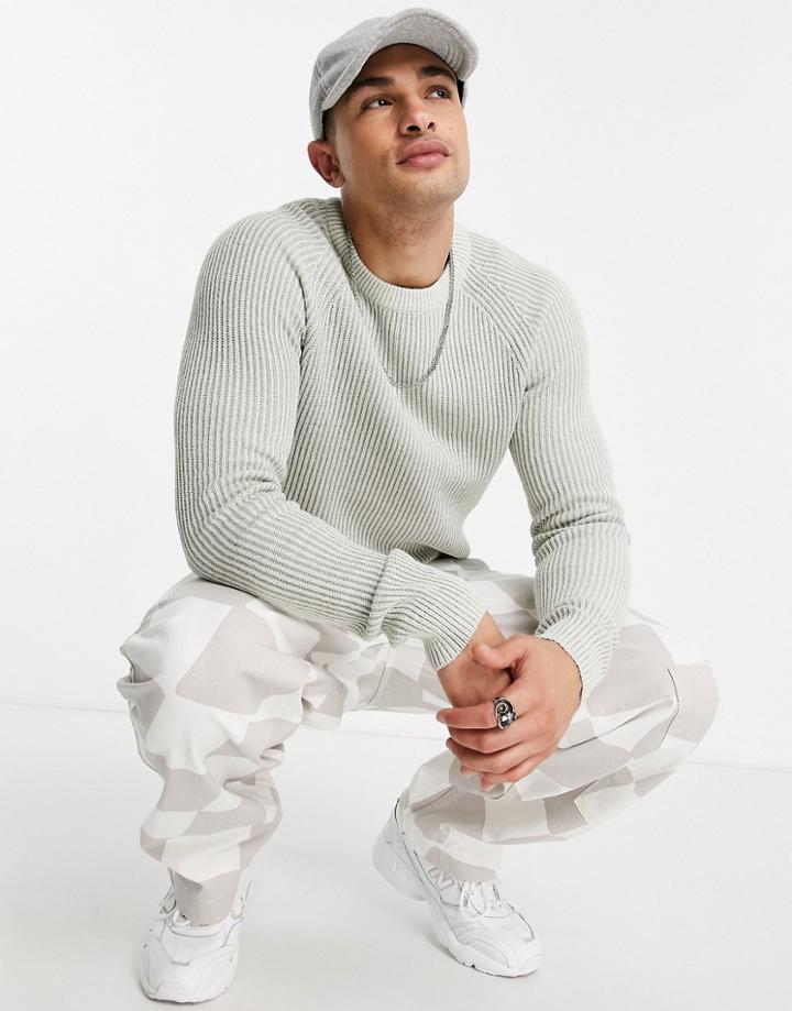 Jack & Jones Originals Sweater In Fine Stripe Gray-grey