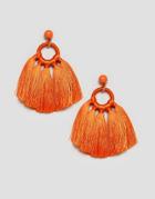 Monki Tassel Earrings In Orange - Orange