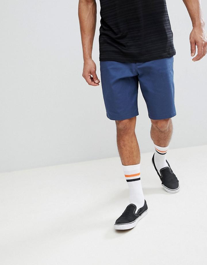 Asos Skater Shorts In Midnight Blue - Blue