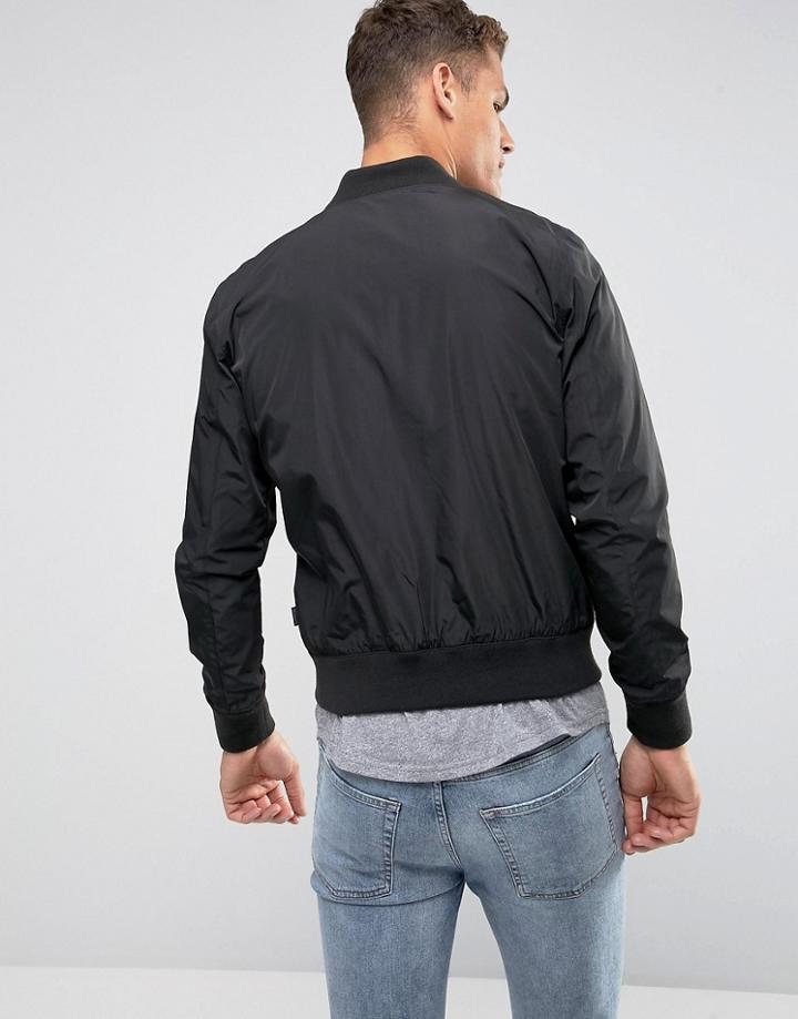 Hollister Basic Bomber In Black - Black