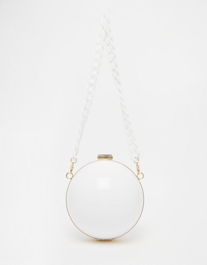 Asos Sphere Bag On Chain - White