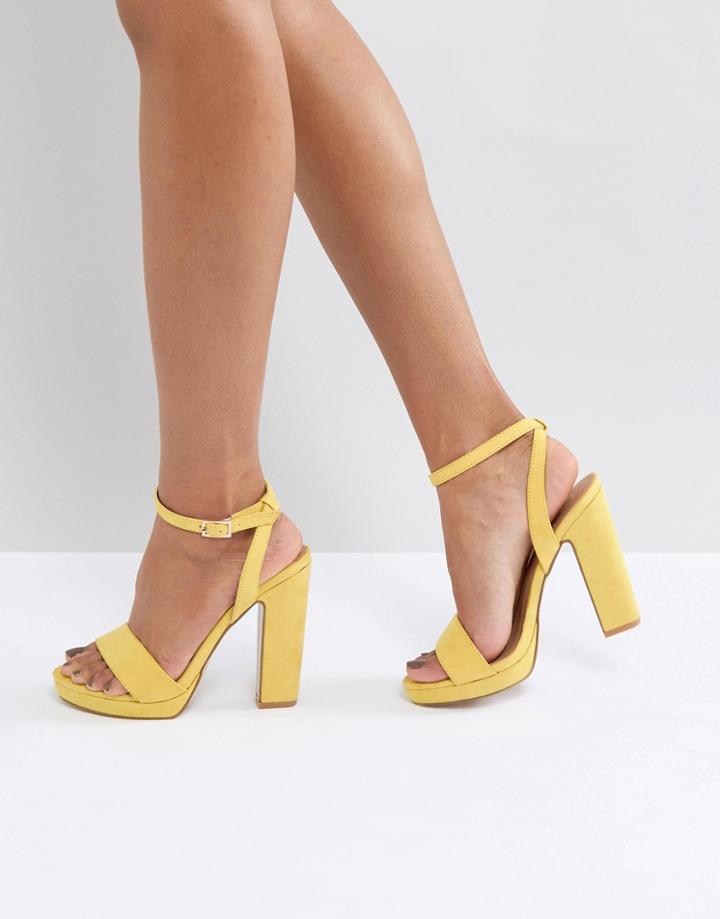 Truffle Collection Slim Platform Sandal - Yellow