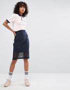 Adidas Originals Osaka Midi Skirt In Navy - Navy