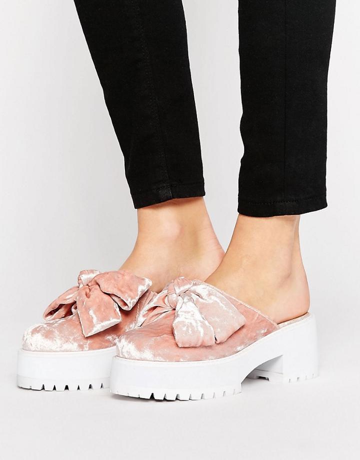 Asos October Chunky Bow Mules - Pink