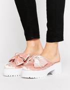 Asos October Chunky Bow Mules - Pink