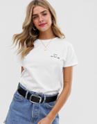 Asos Design T-shirt With Arrow Heart Motif - White
