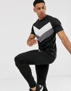 Puma Training Reactive Color Block T-shirt In Black