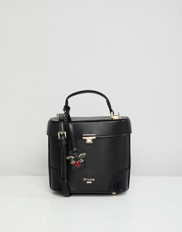 Dune Duffie Black Lady Boxy Handheld Tote Bag - Black