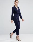 Unique 21 Tuxedo Jumpsuit - Navy