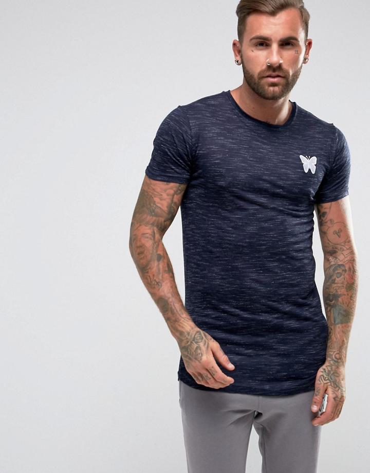 Good For Nothing Muscle T-shirt In Navy Marl - Navy