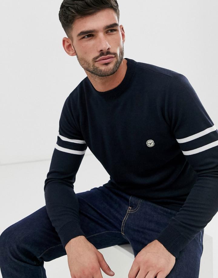 Le Breve Lightweight Knitted Sweater With Arm Stripe
