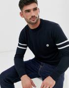 Le Breve Lightweight Knitted Sweater With Arm Stripe