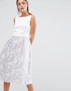 Oasis Organza Skirt Midi Prom Dress - Gray