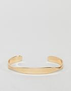 Asos Design Angled Flat Face Cuff Bracelet - Gold
